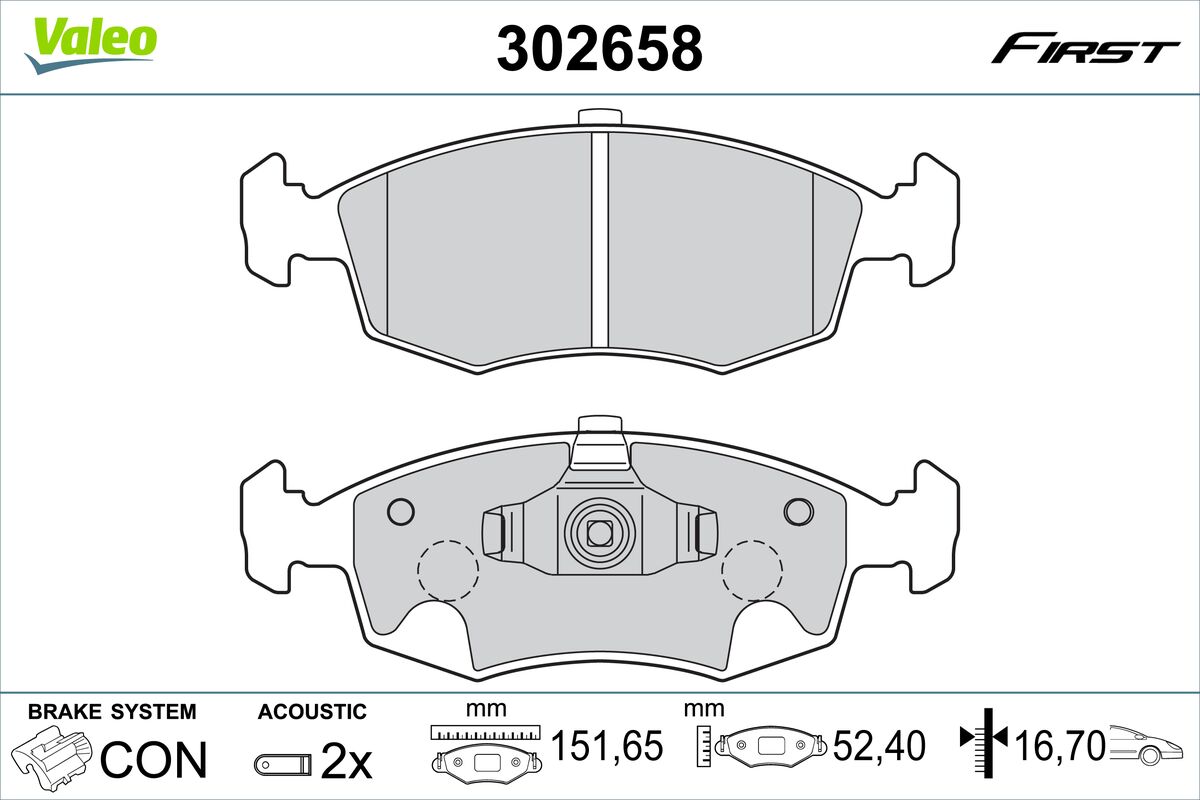 VALEO Fékbetét, mind 302658_VALEO